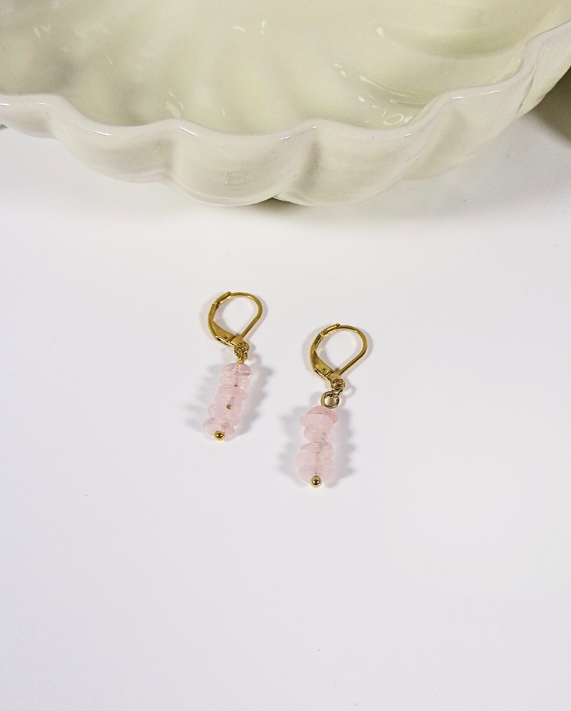 Boucles d'oreilles Riviera Quartz Rose